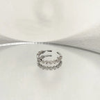 Wholesale IG Style Bow Knot Copper Plating Inlay Zircon Open Rings