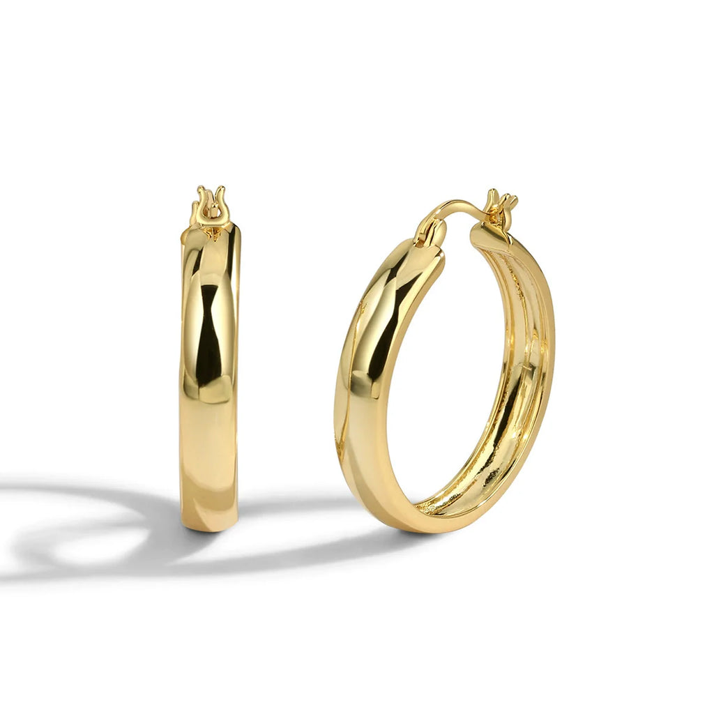 Wholesale Jewelry Copper Geometric Hoop Earrings with Electroplating Treatment for Women