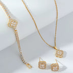 Pink Blossom Clover Jewelry Set