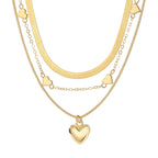 Golden Heart Layers Necklace