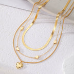 Golden Heart Layers Necklace
