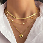 Golden Heart Layers Necklace