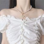 Wholesale Necklace Alloy Pearl Chain Butterfly Pendant Electroplated