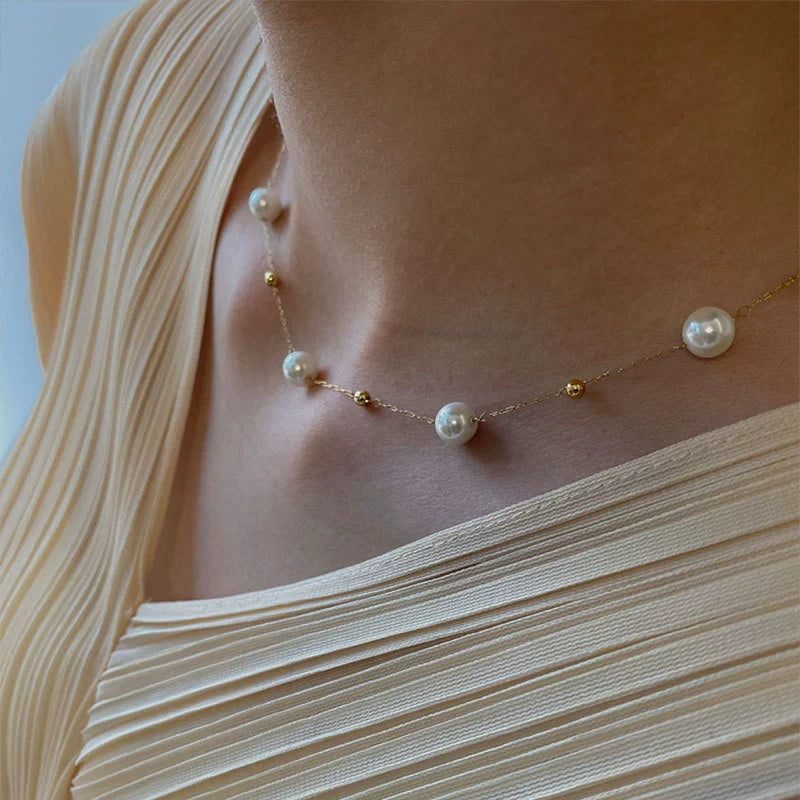 Luxury Minimalist Pearl Bead Necklace