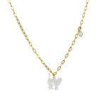 Wholesale Women'S Childhood Style Animals Zodiac Shell and Freshwater Pearl Necklace with Titanium Steel Plated 18K Golden Regular Chain and Polishing Treatment