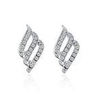 Silver Wave Crystal Studs