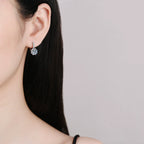 Wholesale Women'S Simple Elegant S925 Sterling Silver Moissanite Earrings with Geometric Design and Electroplating