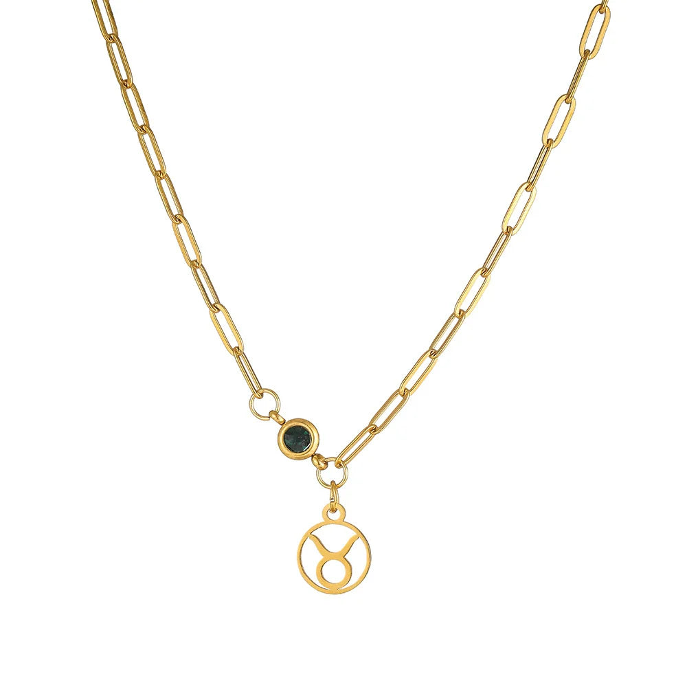 Wholesale Women'S Stainless Steel and Titanium Constellation Fashion Cross Chain Necklace with Electroplating Treatment