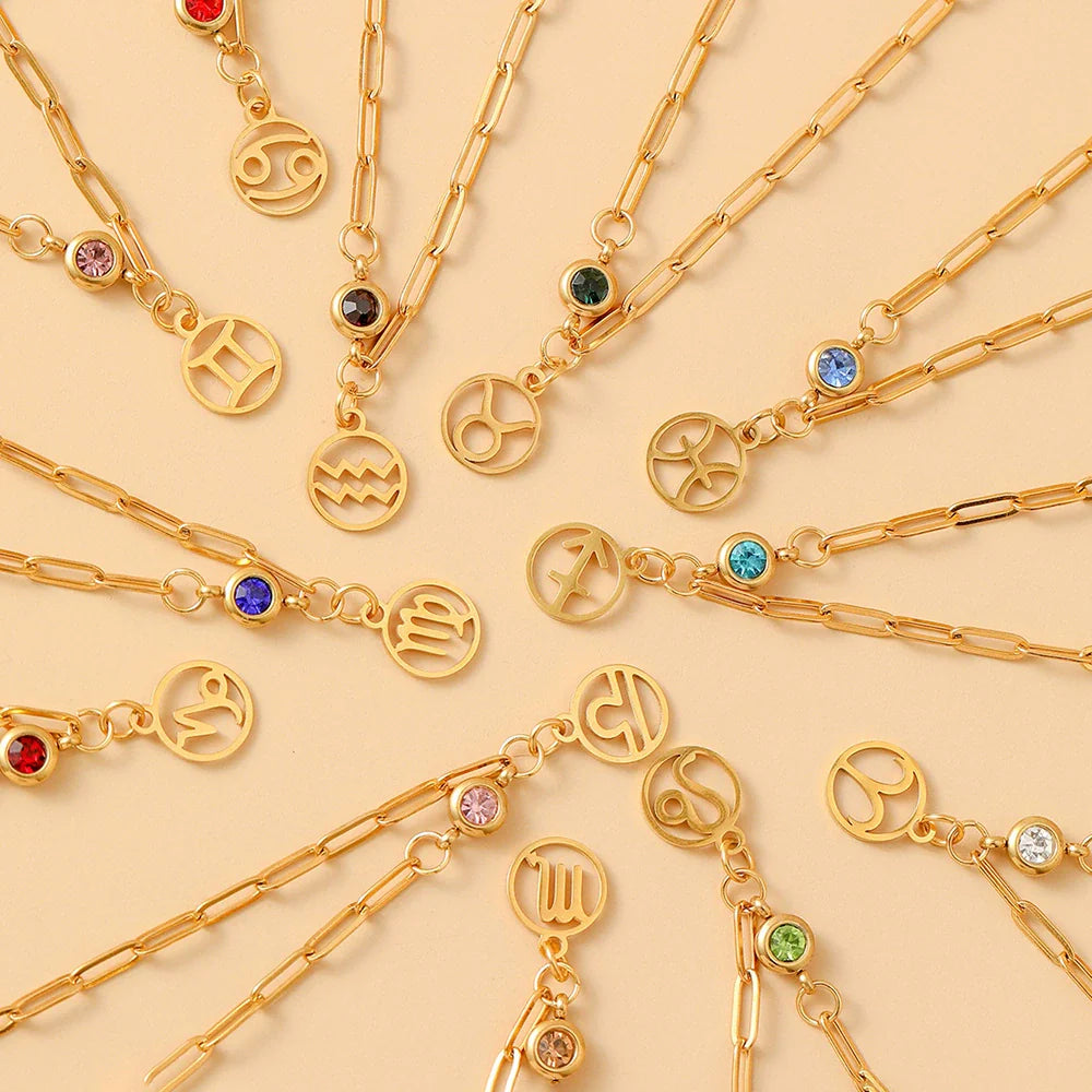 Wholesale Women'S Stainless Steel and Titanium Constellation Fashion Cross Chain Necklace with Electroplating Treatment