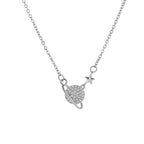 Wholesale Women'S Titanium Steel Star Pattern Pendant Necklace with Microinlaid Diamond and Mixed Gem Inlay