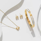 White Enamel Gold Classic Set